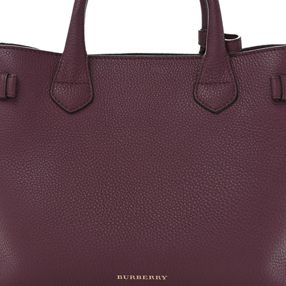 Burberry Grainy Calfskin House Check Medium Banner Tote Elderberry 8 of 13