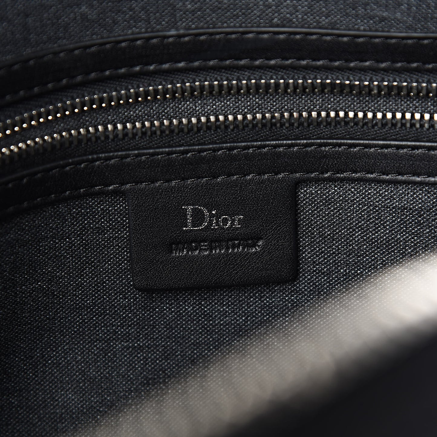HOMME Calfskin Ribbed Briefcase Black