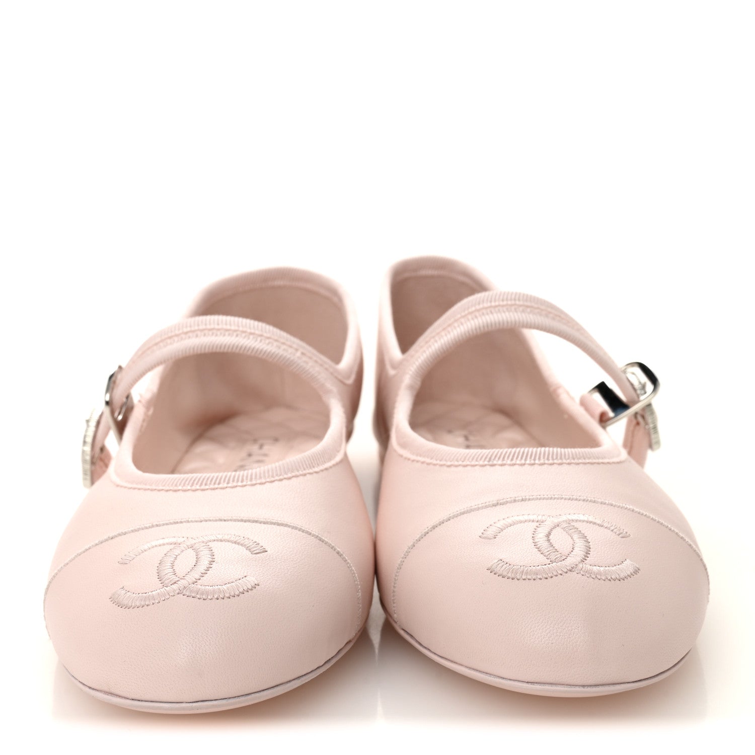 Chanel Lambskin Mary Jane Flats 39.5 Light Pink 3 of 10