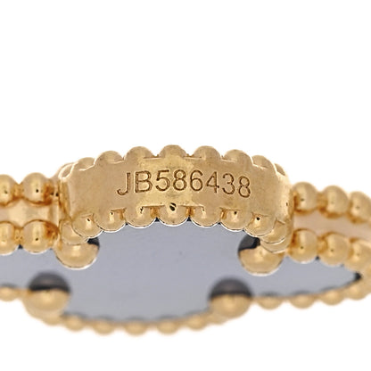 Van Cleef & Arpels 18K Yellow Gold Blue Agate 5 Motifs Vintage Alhambra Bracelet 4 of 4