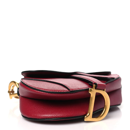 Christian Dior Grained Calfskin Mini Saddle Bag Red 4 of 10