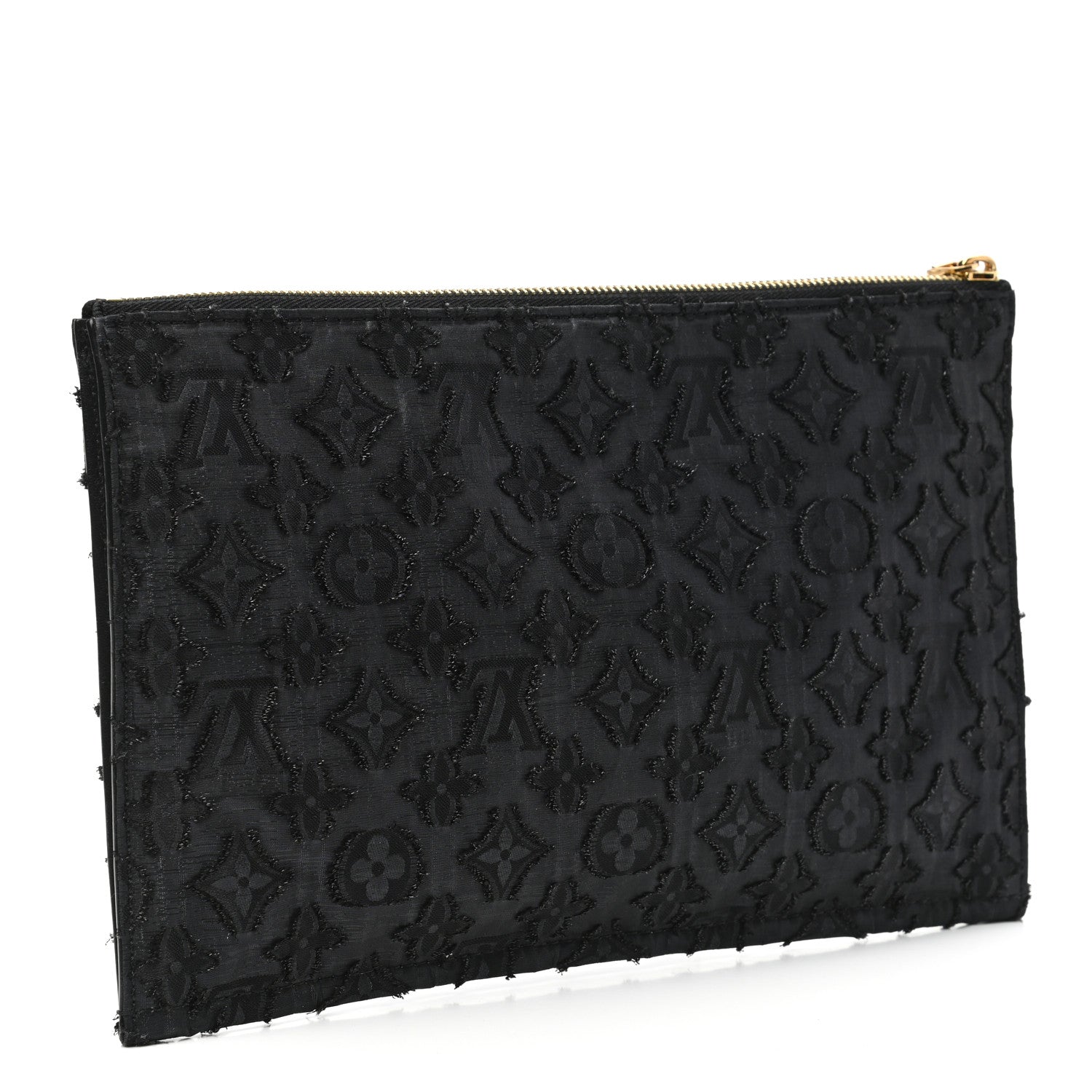 Louis Vuitton Monogram Lurex Flat Zip Pochette Noir 3 of 9