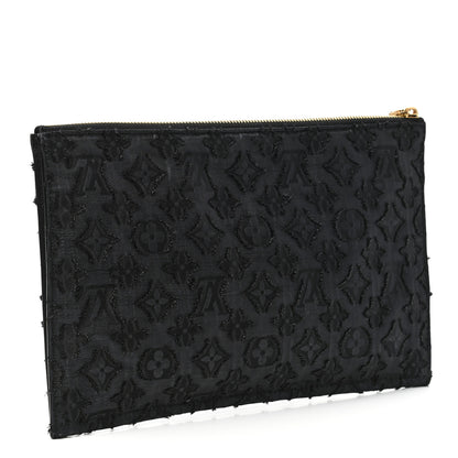 Louis Vuitton Monogram Lurex Flat Zip Pochette Noir 3 of 9