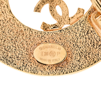 Chanel Metal Enamel CC No 5 Rope Brooch Gold Denim Blue 4 of 5