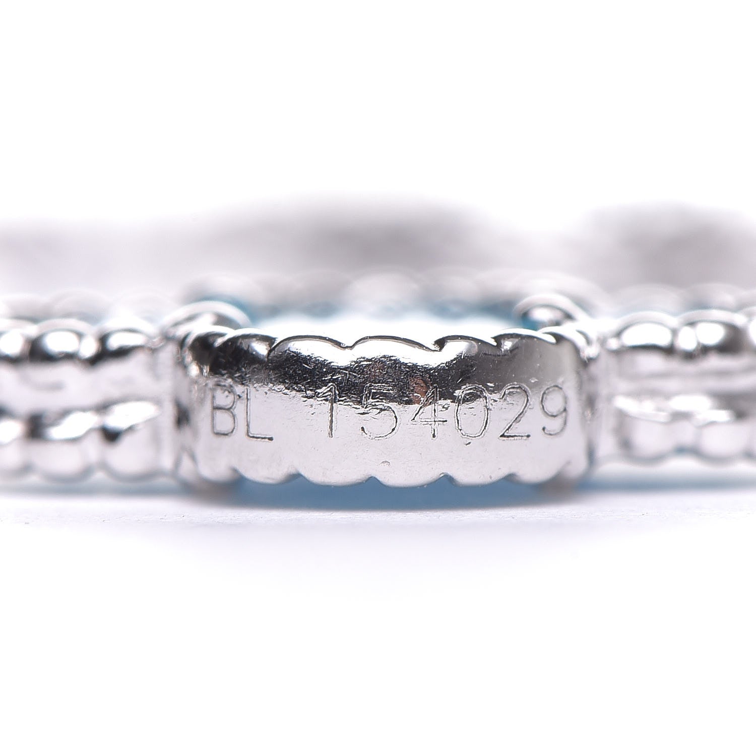 Van Cleef & Arpels 18K White Gold Turquoise 5 Motifs Vintage Alhambra Bracelet 3 of 6