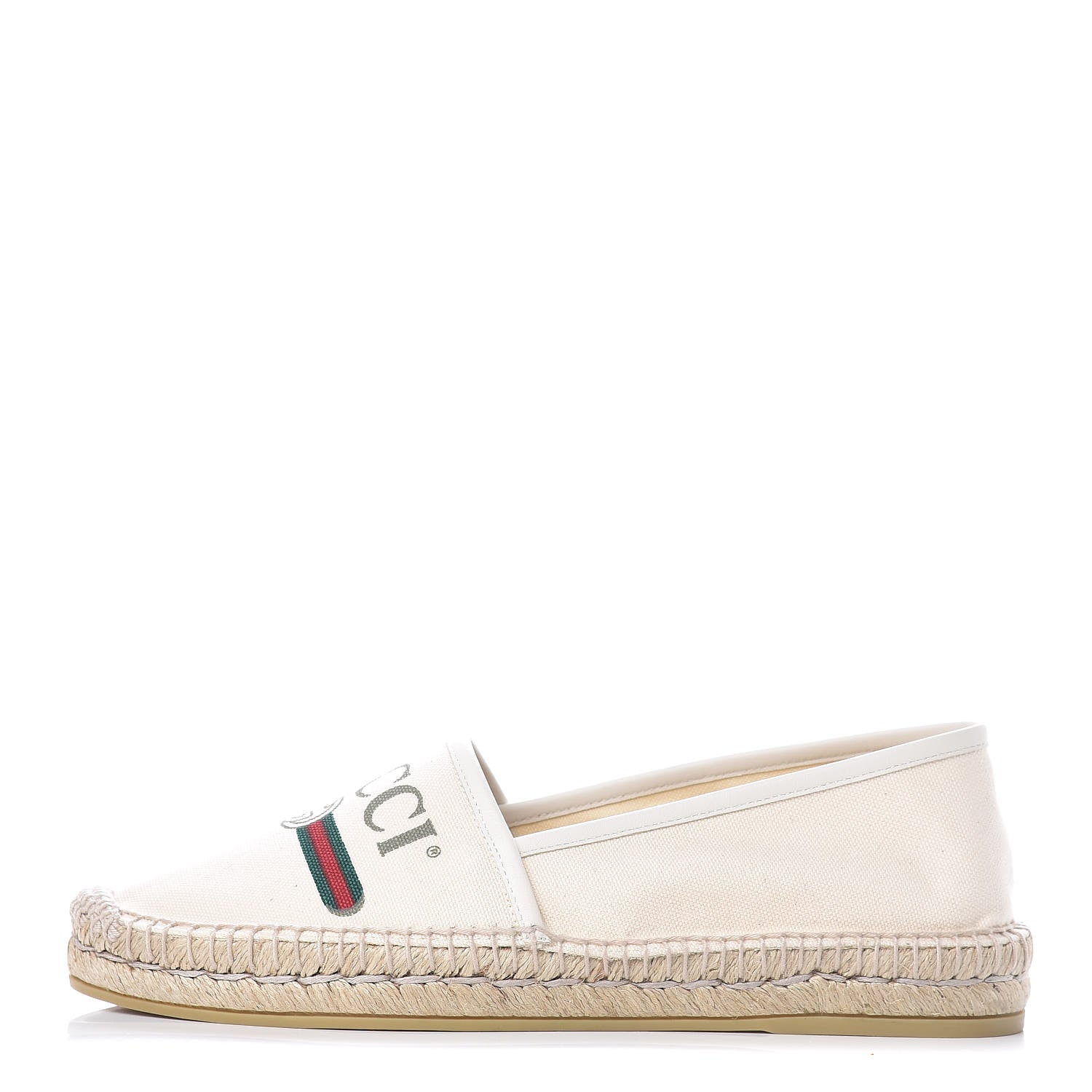 Gucci Canvas Logo Espadrilles 40 Greggio White 1 of 9