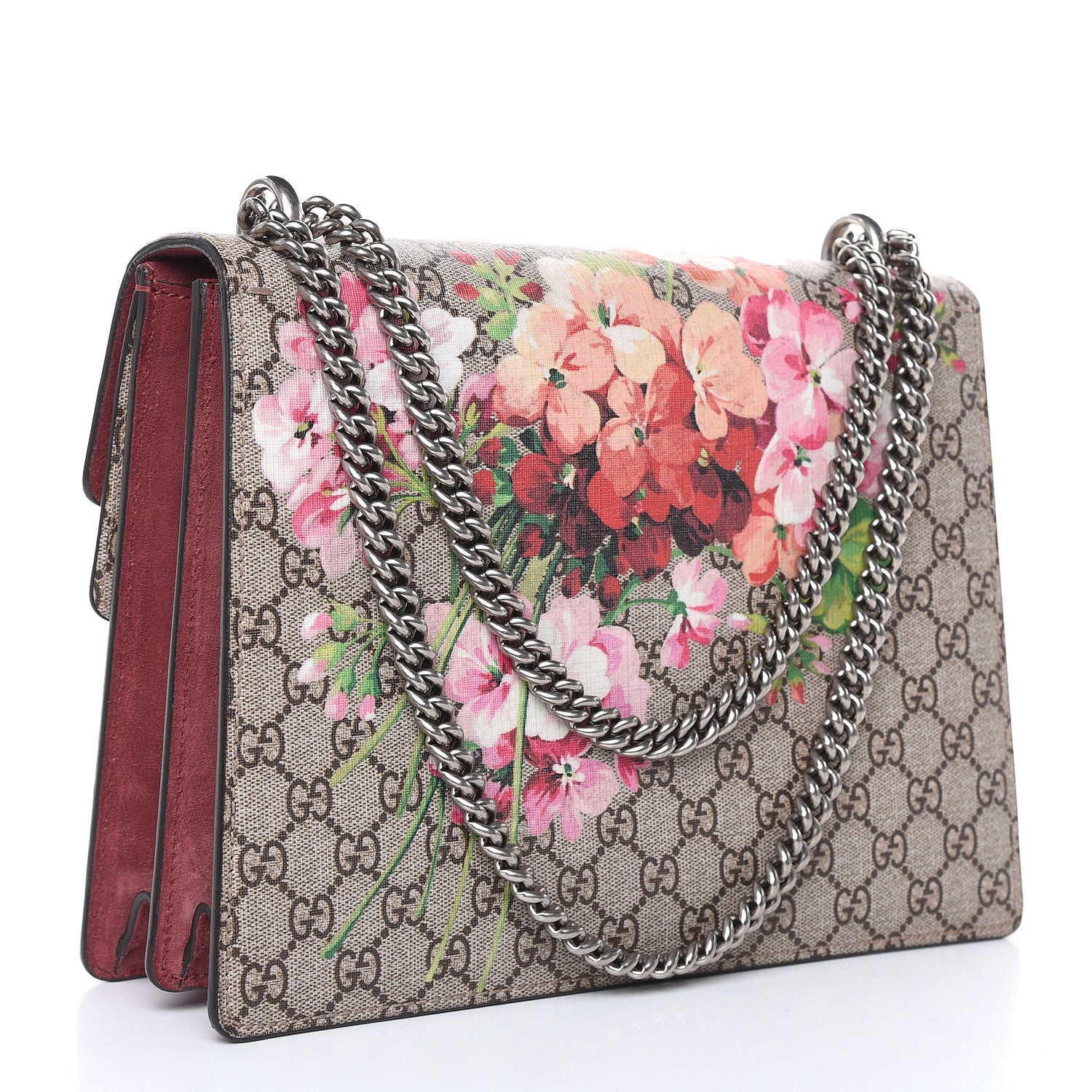 Gucci GG Supreme Monogram Blooms Medium Dionysus Shoulder Bag Beige Multicolor Dry Rose 3 of 13