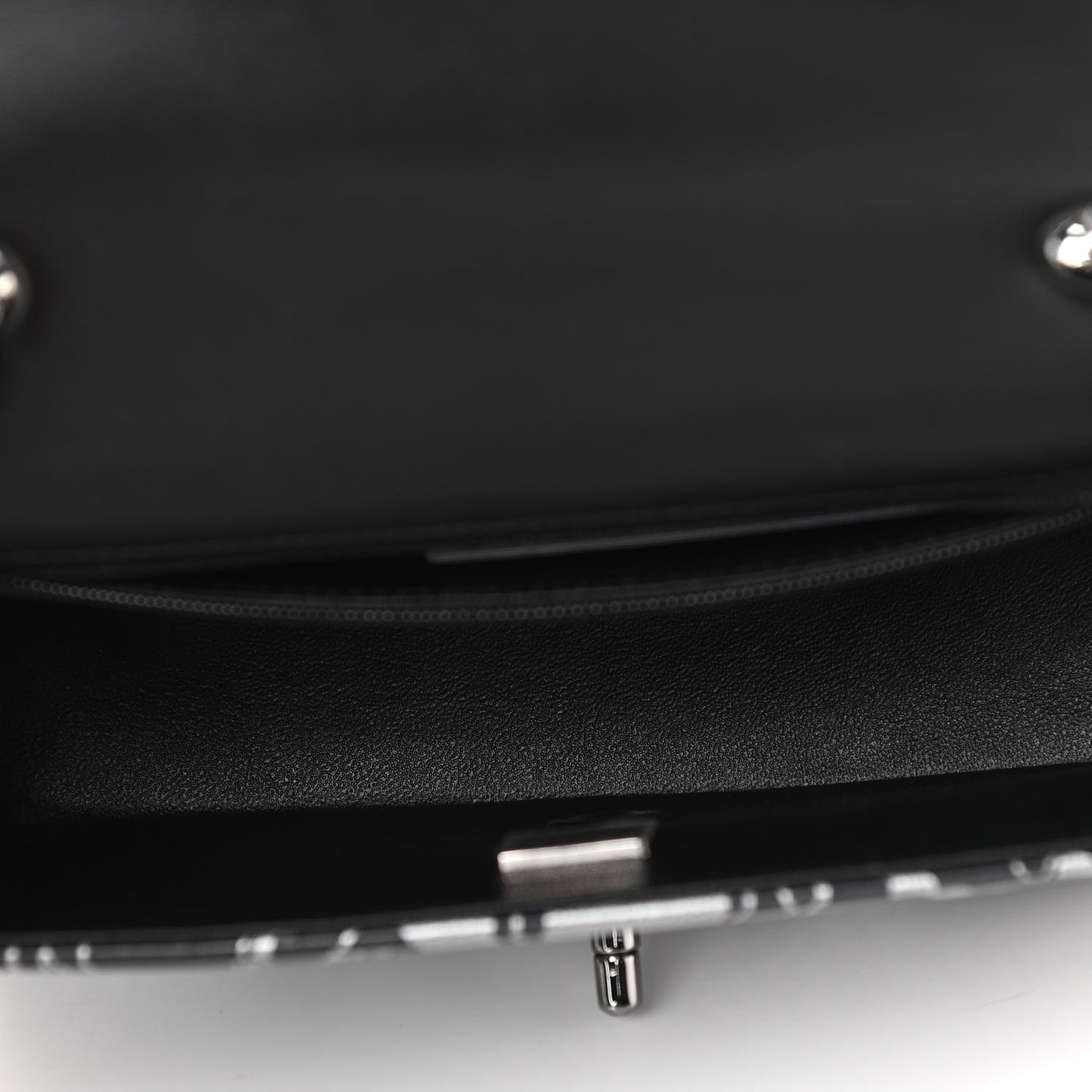 Lambskin Printed Mini Rectangular Flap Black Silver