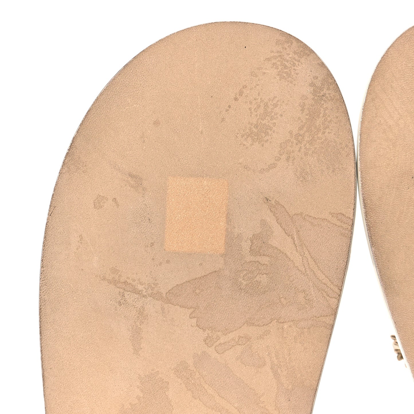 Calfskin Chain Platform Sandals 39 White