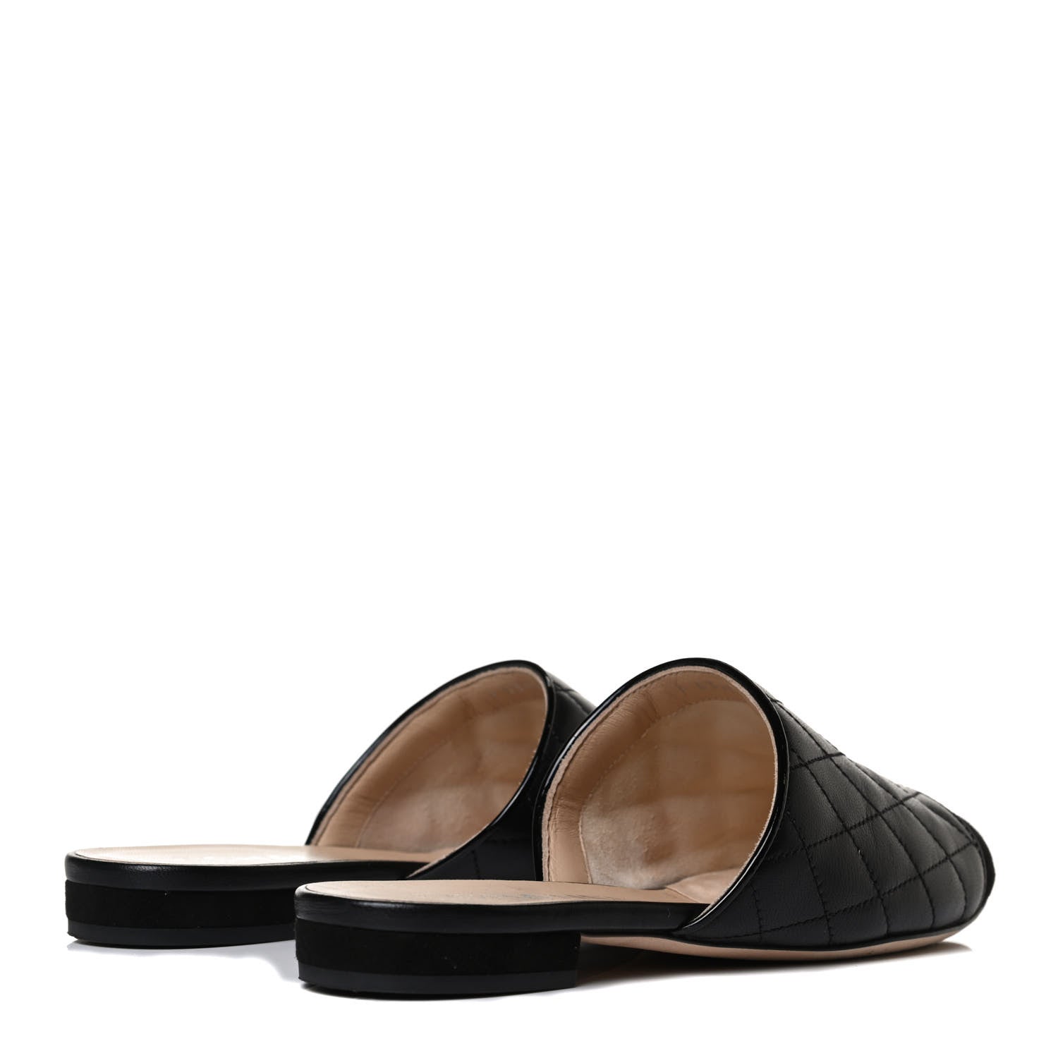 Chanel Kid Suede Quilted Mules 36 Black 4 of 15