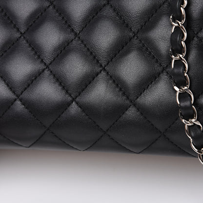 Chanel Calfskin Quilted Feather Weight Bowling Bag Black Beige 12 of 15