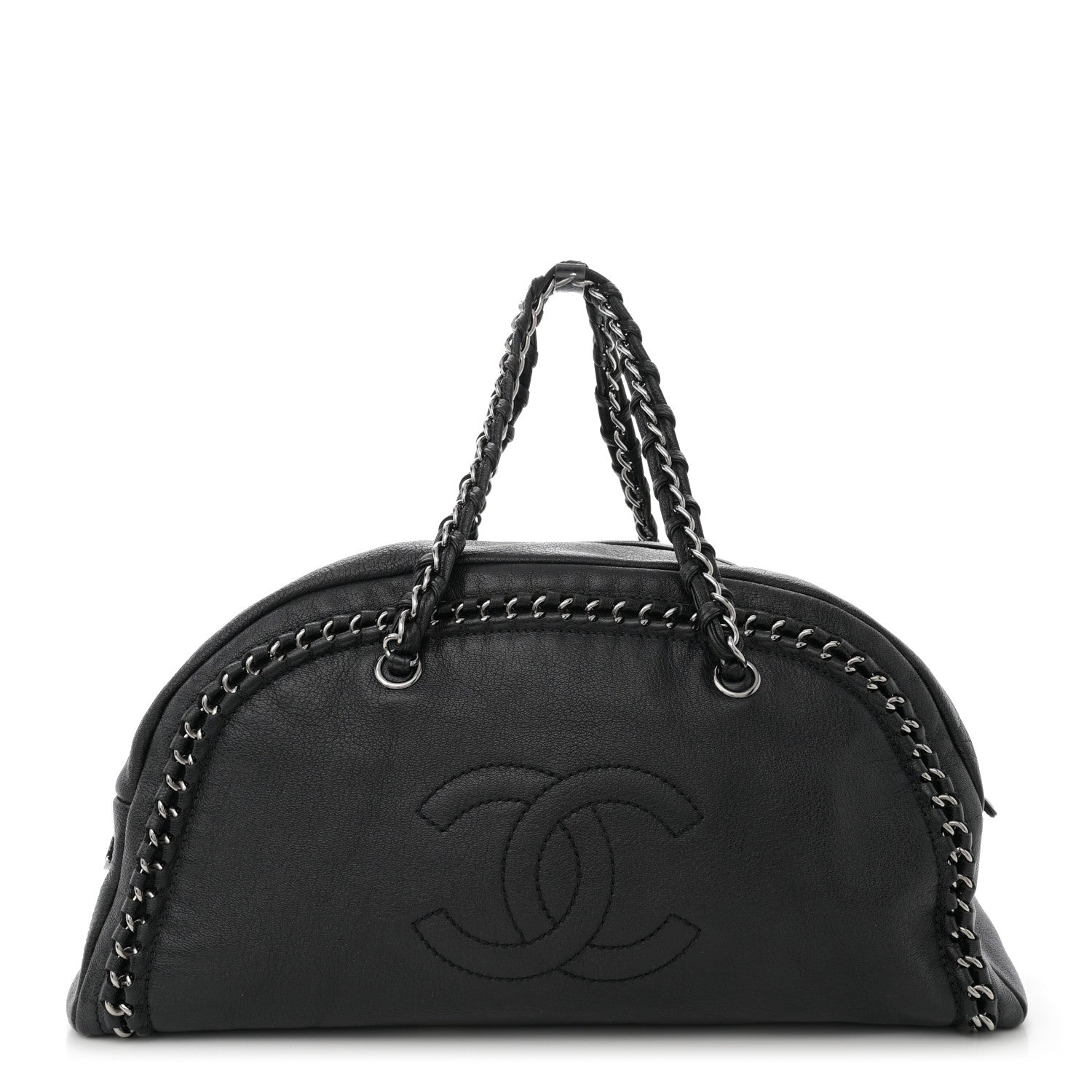 Chanel Smooth Calfskin Medium Luxe Ligne Bowler Black 1 of 13