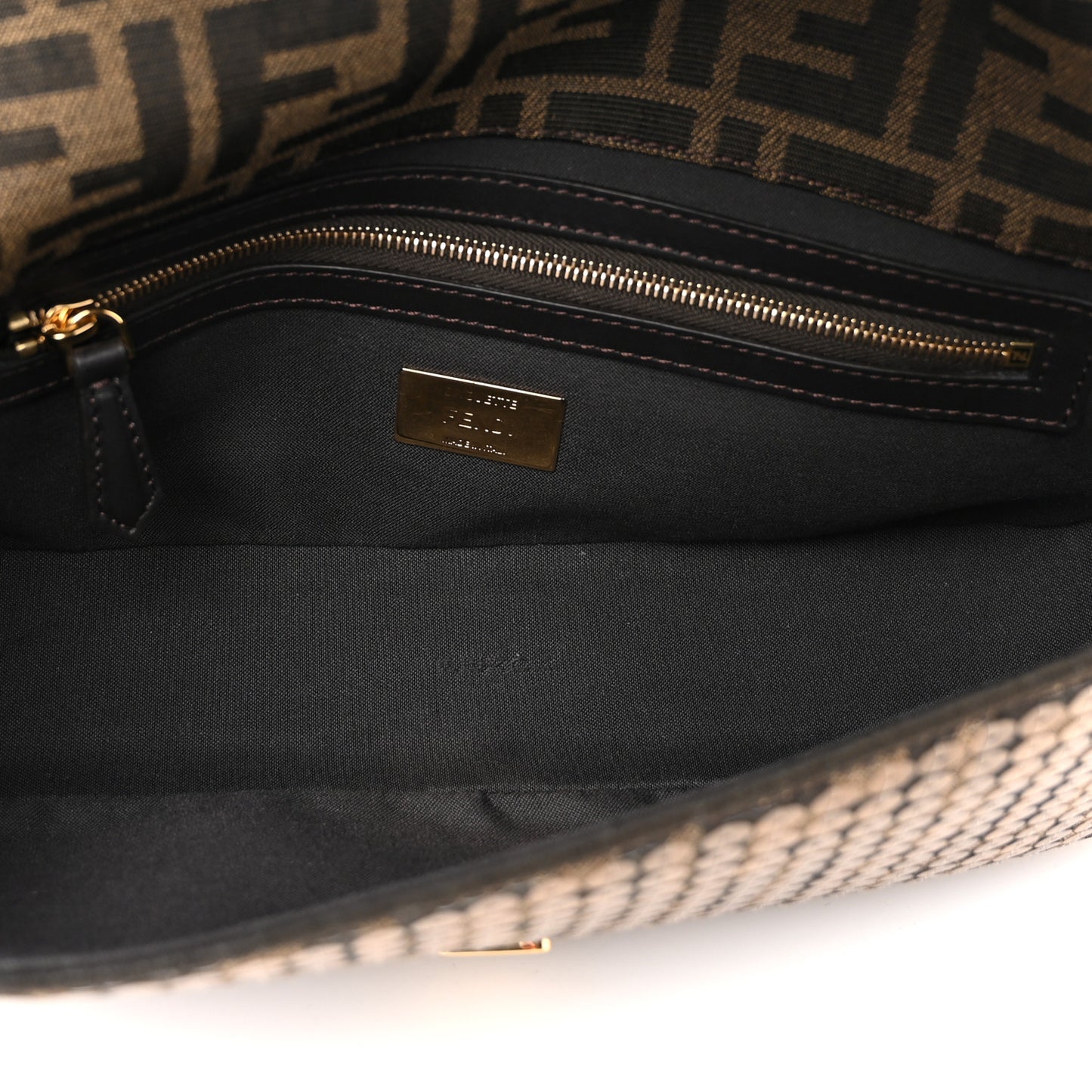 Fabric Jacquard Paillettes Vitello Seta FF 1974 Baguette Testa di Moro Real Ebano