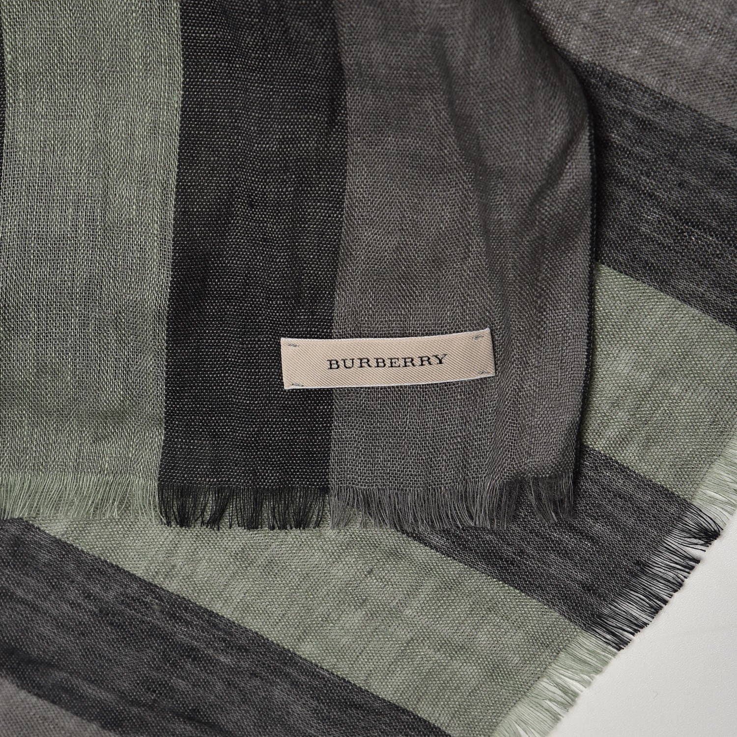 Burberry Linen Giant Exploded Check Lightweight Scarf Light Grey 5 of 5