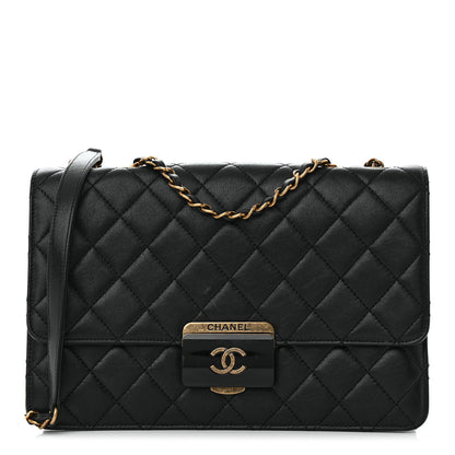 Chanel Sheepskin Quilted Large Beauty Lock Flap Black 1 of 16