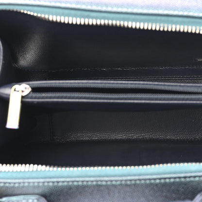 Chanel Iridescent Caviar Quilted Medium CC Filigree Vanity Case Dark Turquoise 5 of 10