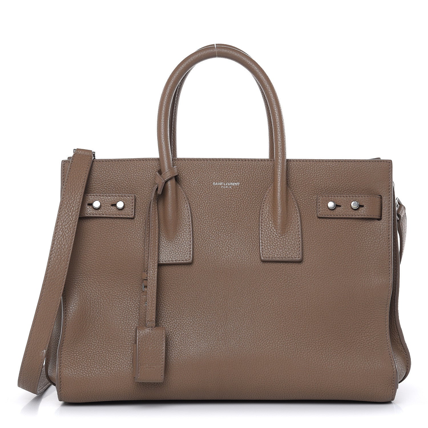 Saint Laurent Grained Calfskin Small Supple Sac De Jour Taupe 1 of 15