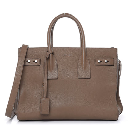 Saint Laurent Grained Calfskin Small Supple Sac De Jour Taupe 1 of 15