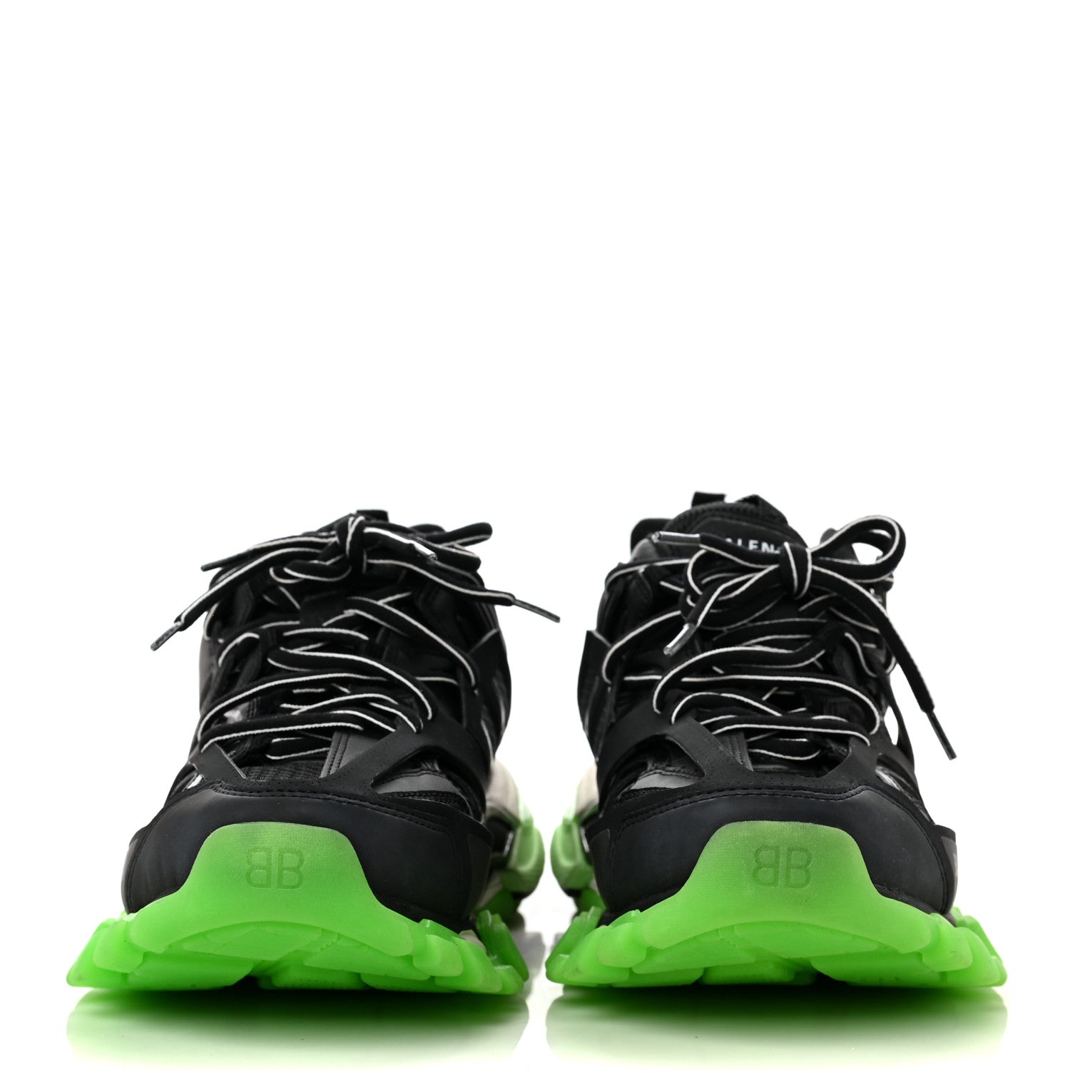 Balenciaga Mesh Nubuck Effect Fabric Glow in the Dark Womens Track Sneakers 40 Black Glow 2 of 8