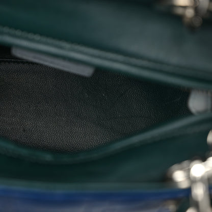 Christian Dior Lambskin Cannage Medium Tri-Color Lady Dior Blue Celeste Deep Green 14 of 14
