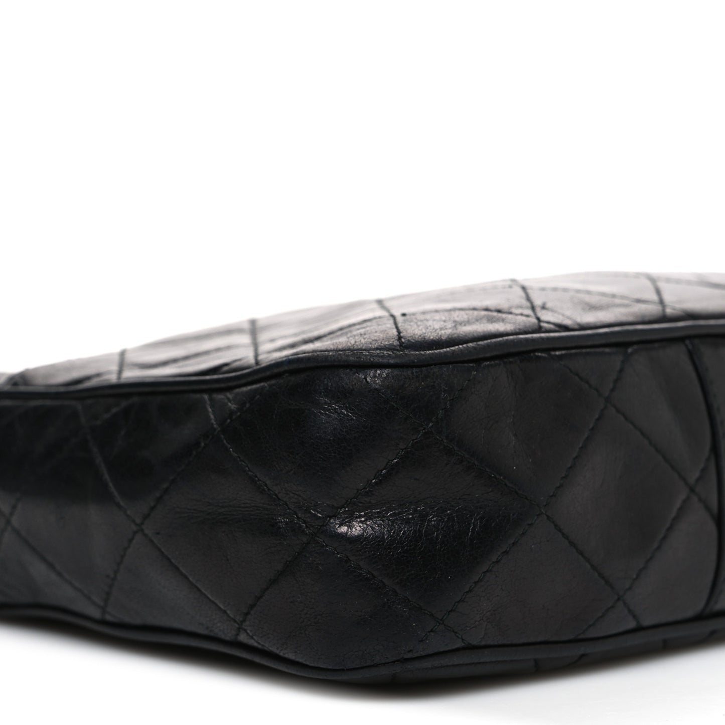 Lambskin Quilted CC Tassel Camera Case Black