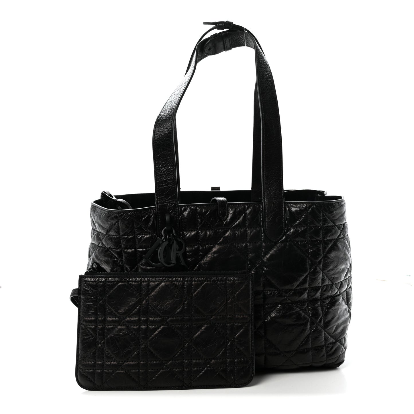 Crinkled Calfskin Macrocannage Medium Toujours Black