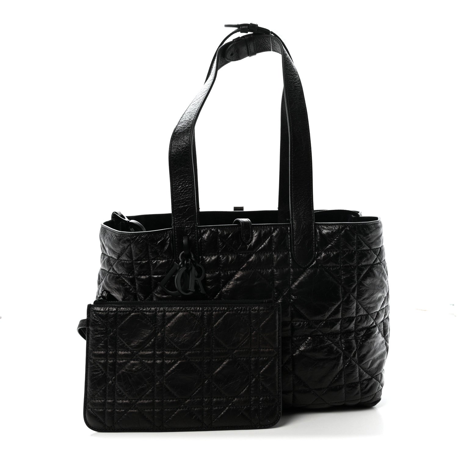 Christian Dior Crinkled Calfskin Macrocannage Medium Toujours Black 3 of 10
