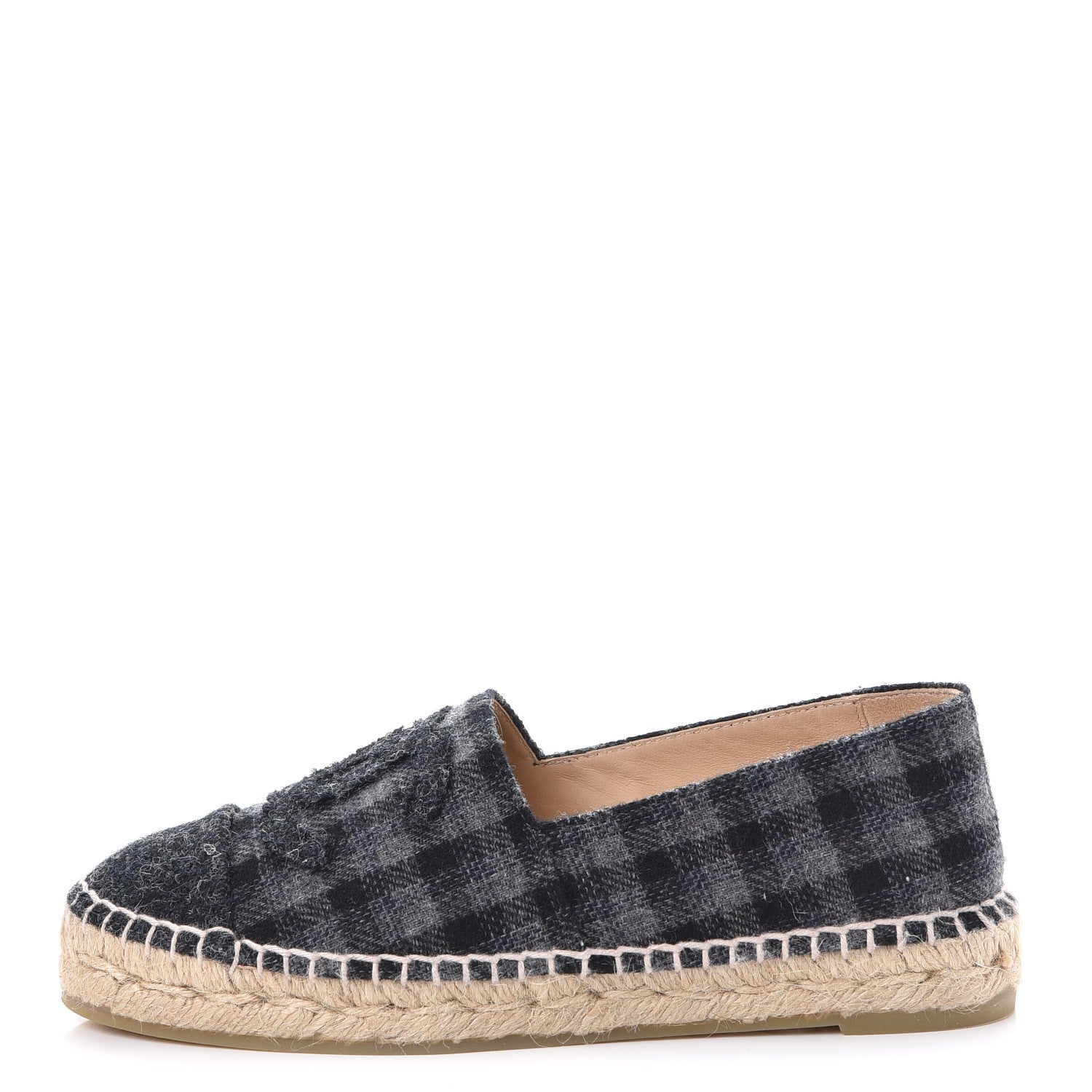 Chanel Flannel Espadrilles 35 Grey Black 1 of 11