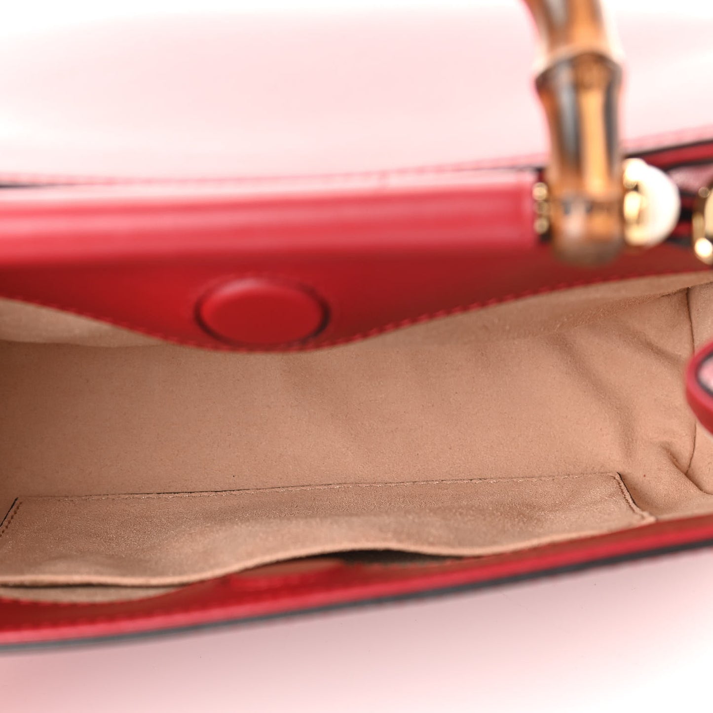 Nappa Bamboo Web Mini Nymphaea Top Handle Bag Hibiscus Red