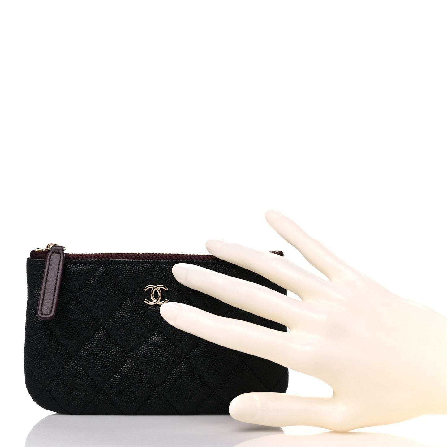 Caviar Quilted Small Cosmetic Case Black