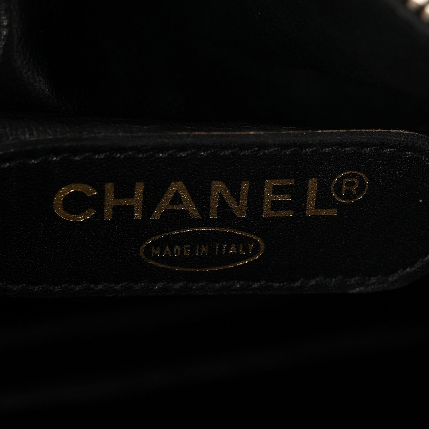 Chanel Calfskin Stitched Duffle Travel Bag Black 5 of 11