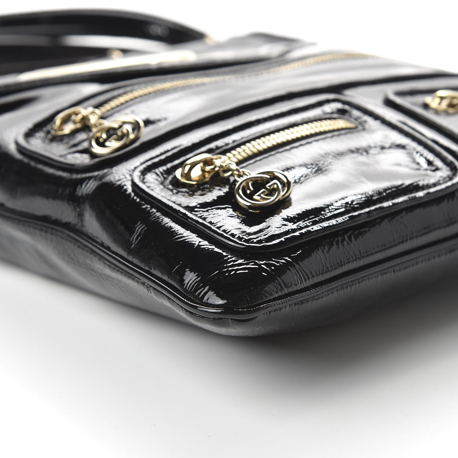 Gucci Patent Britt Messenger Bag Black 7 of 11