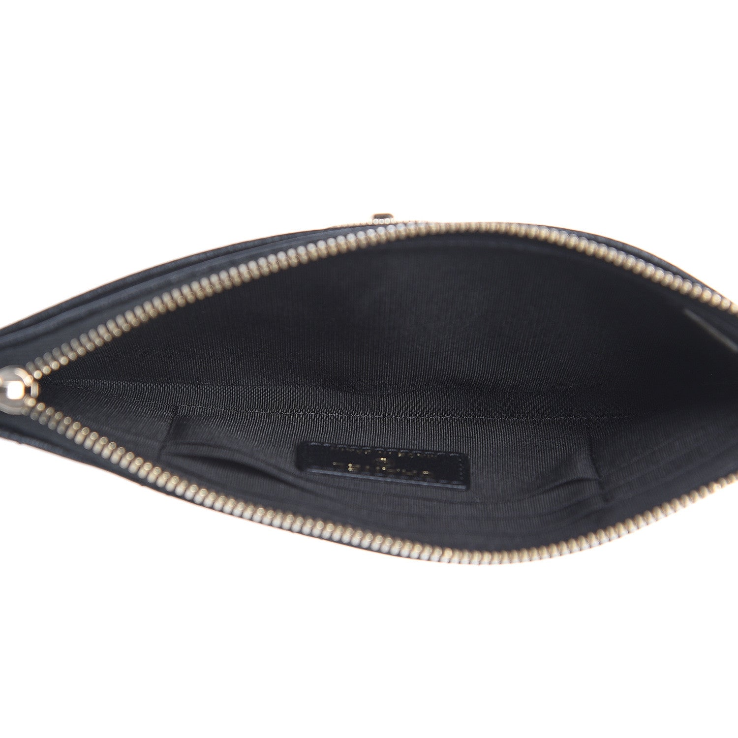 Chanel Sheepskin Quilted Mademoiselle Vintage Zip Pouch Black 5 of 10