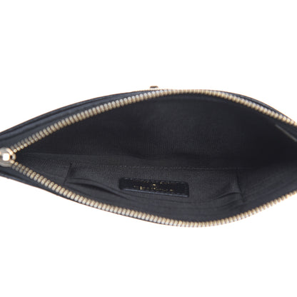 Chanel Sheepskin Quilted Mademoiselle Vintage Zip Pouch Black 5 of 10