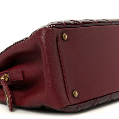 Chanel Patent Goatskin Quilted Small CC Eyelet Tote Burgundy 11 of 12