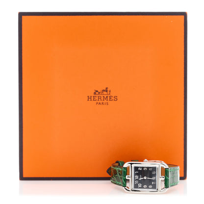 Hermes Stainless Steel Alligator 23mm Cape Cod Quartz Watch Vert Moyen 5 of 5