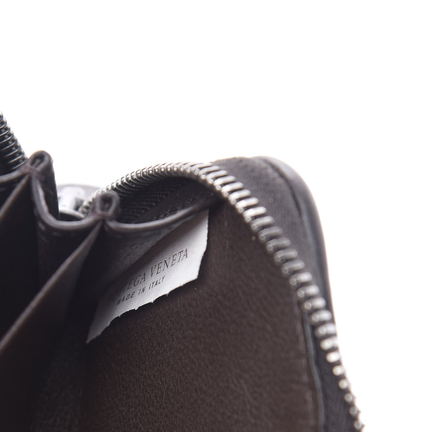 Nappa Intrecciato Zip Around Coin Purse Ebano