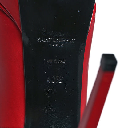 Saint Laurent Calfskin Janis 105 Platform Pumps 40.5 Rouge Orient 6 of 8