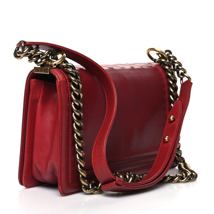Chanel Glazed Calfskin Medium Boy Flap Red 3 of 14