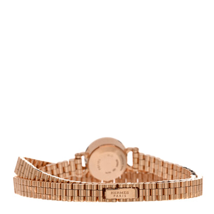 Hermes 18K Rose Gold Diamond 16mm Faubourg Double Tour Quartz Watch 3 of 4