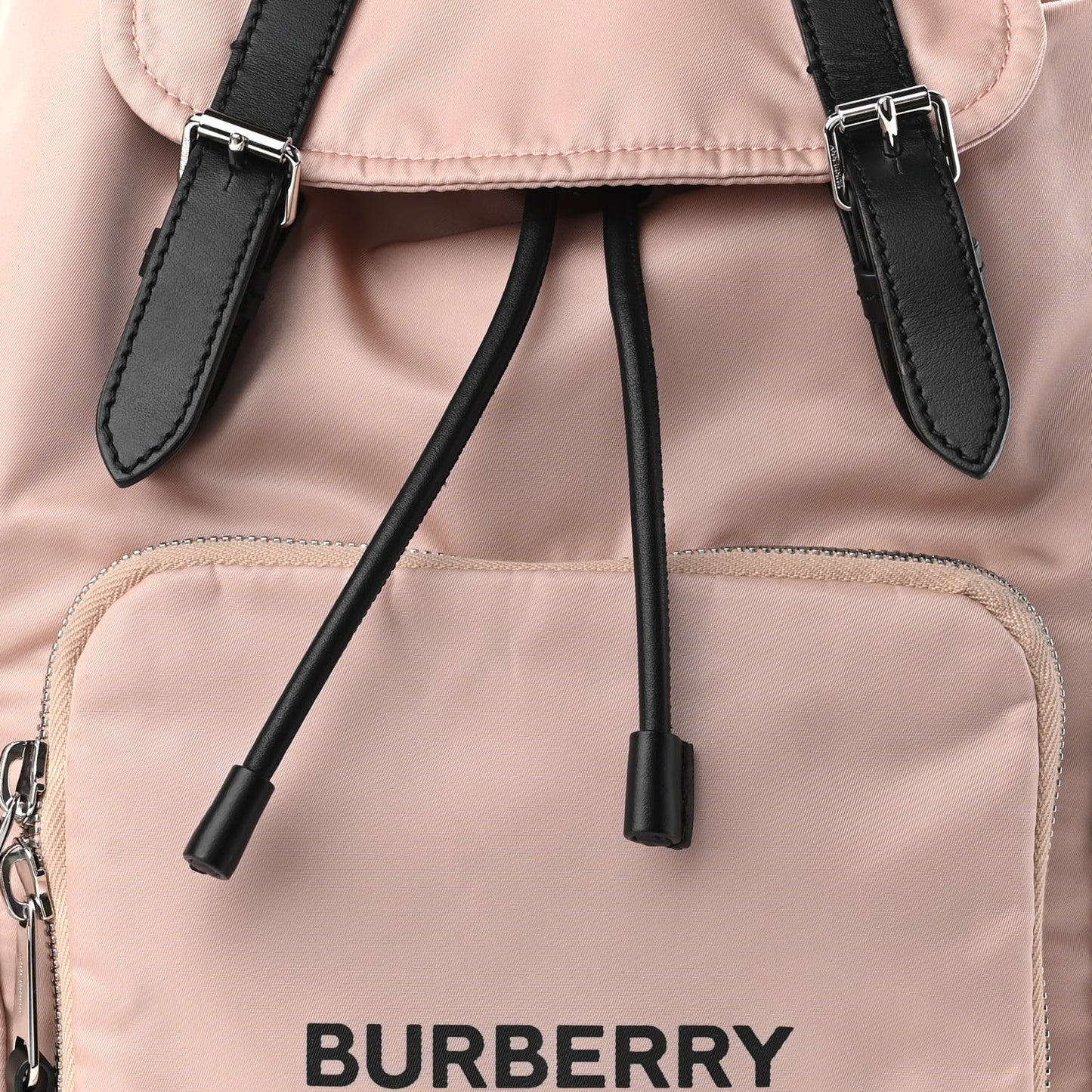Nylon Logo Print Medium Rucksack Backpack Rose Beige