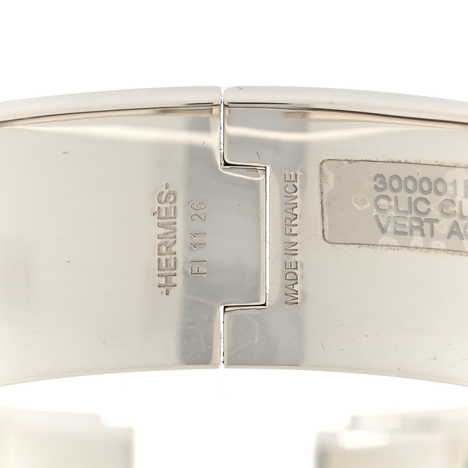 Hermes Enamel Wide Clic Clac H Bracelet PM Vert Aqua 3 of 3