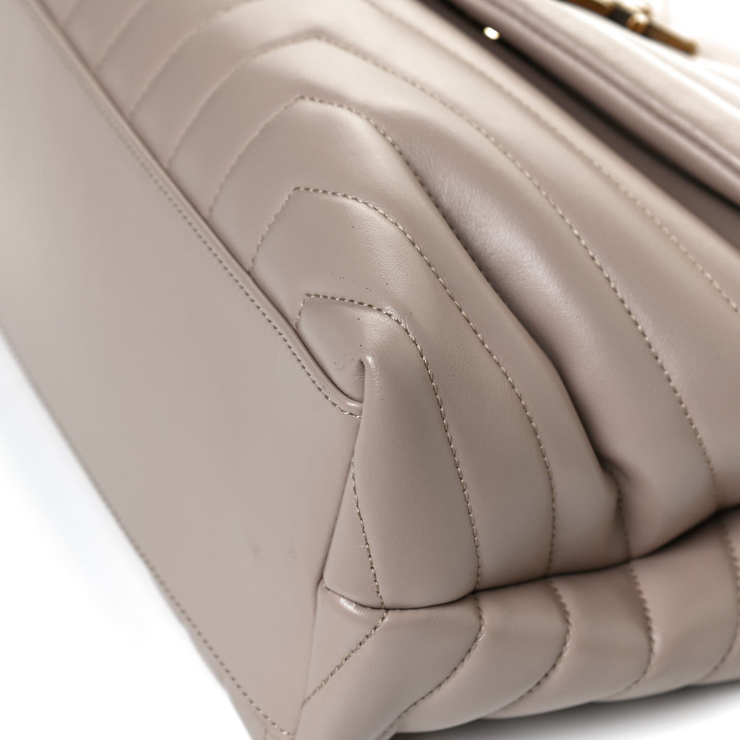 Calfskin Y Quilted Monogram Medium Loulou Chain Satchel Dark Beige