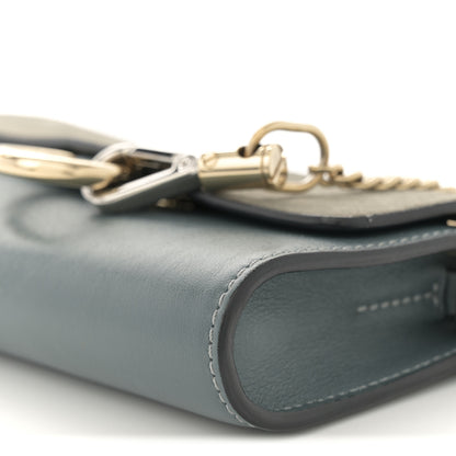 Chloe Suede Calfskin Mini Faye Shoulder Bag Cloudy Blue 10 of 13