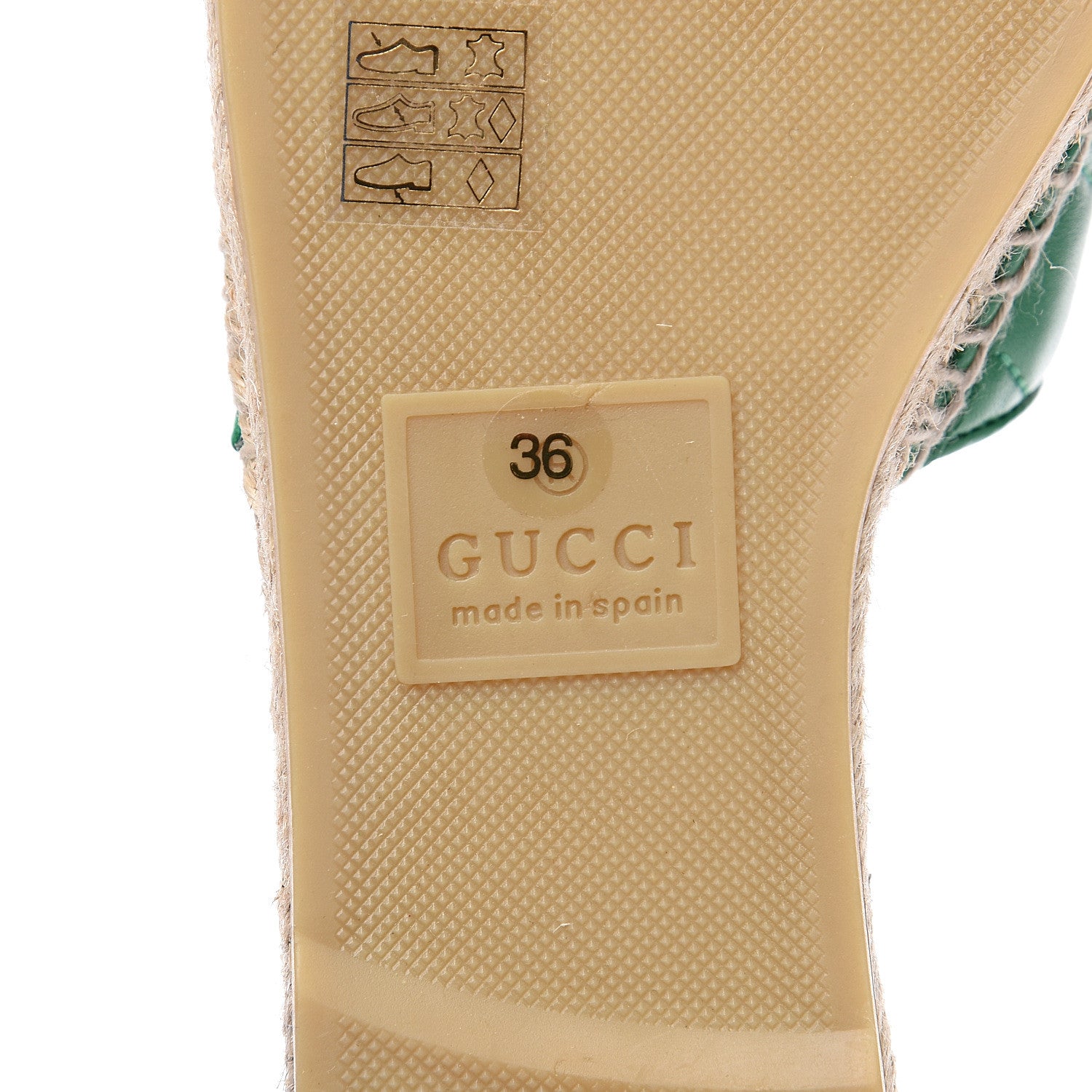 Gucci Nappa Matelasse GG Marmont Espadrille Slide Sandals 36 New Shamarock 6 of 9