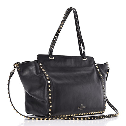 Valentino Garavani Vitello Medium Rockstud Tote Black 4 of 12