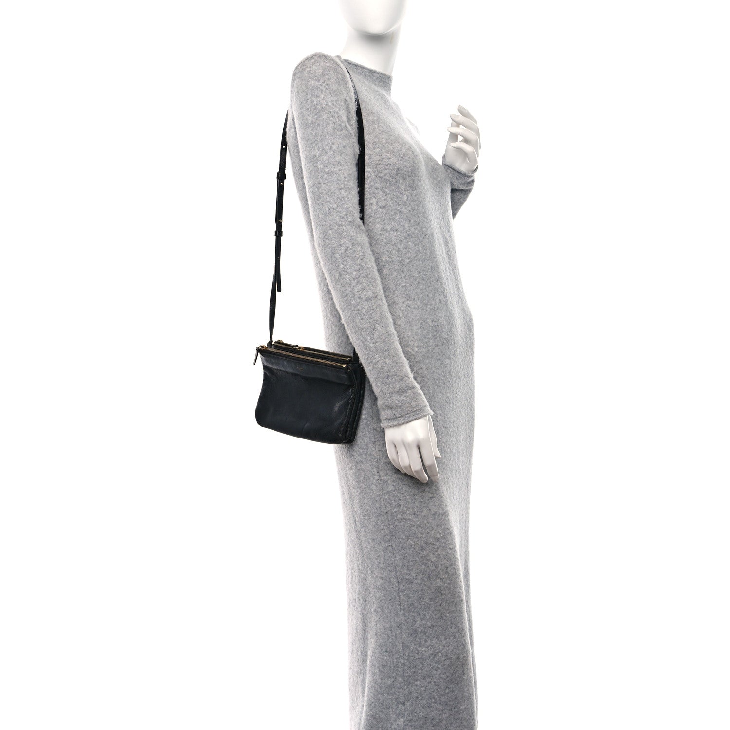 Celine Lambskin Small Trio Crossbody Bag Black 2 of 12
