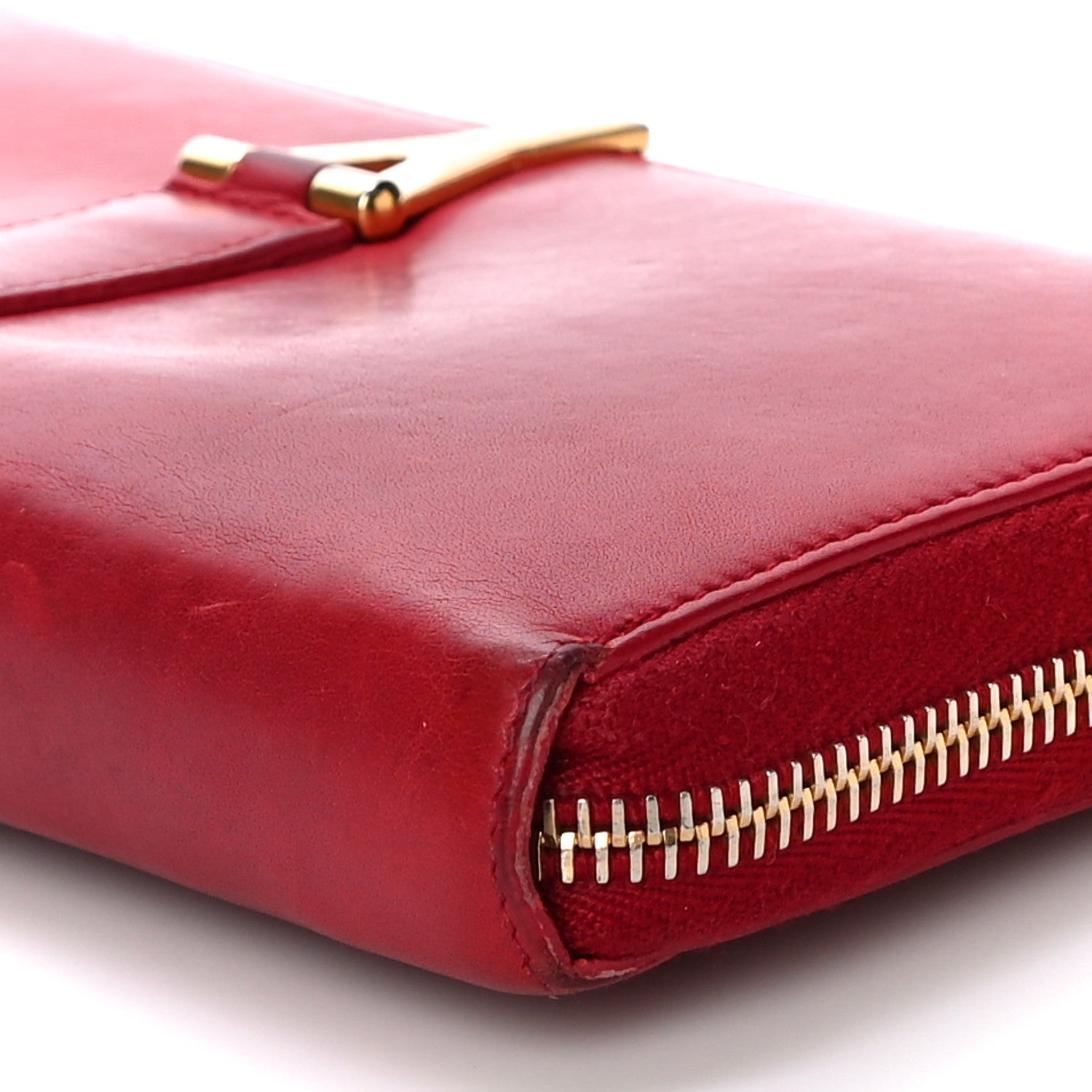 Saint Laurent Calfskin Classic Y Ligne Zip Around Wallet Red 11 of 21