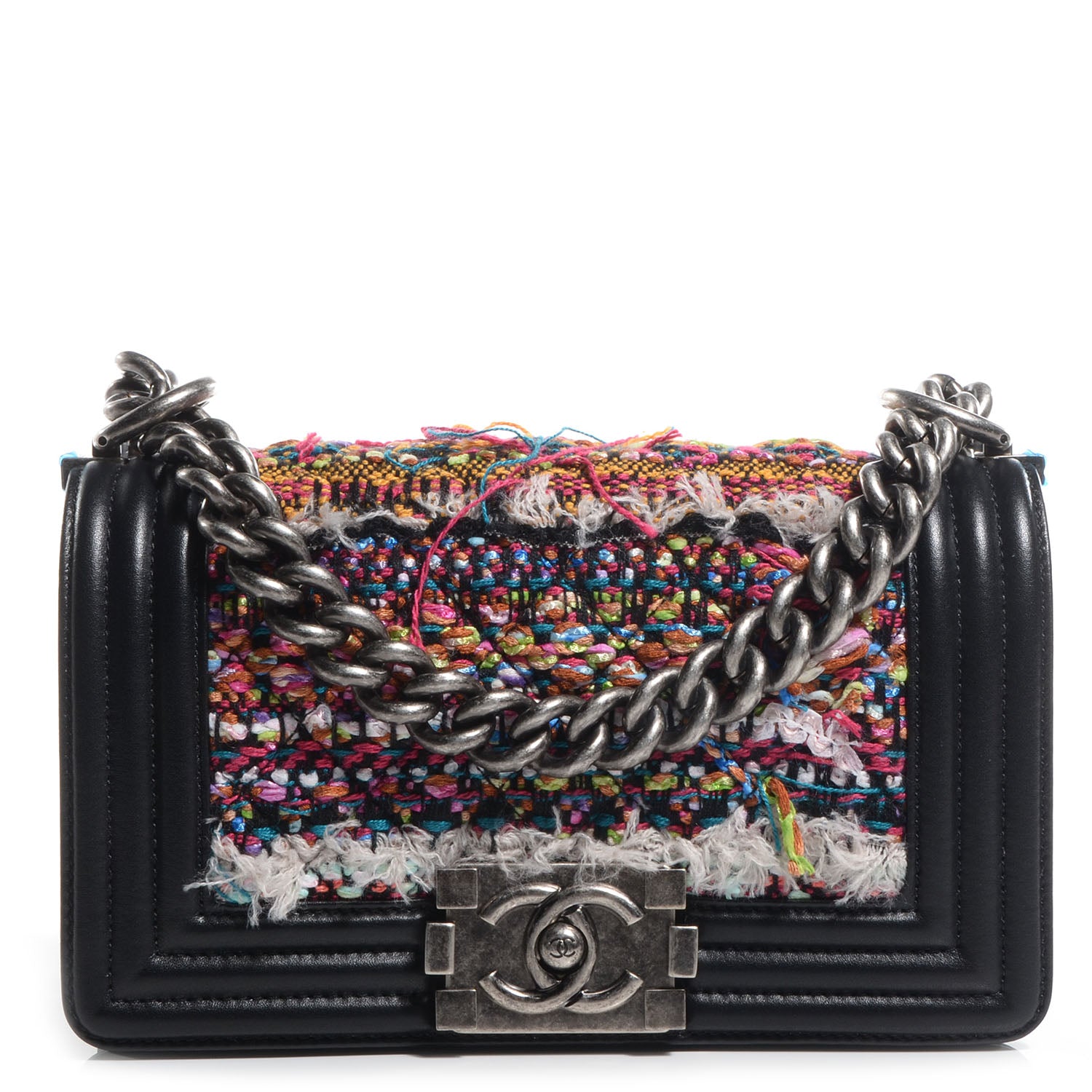 Chanel Tweed Calfskin Small Boy Flap Multicolor 1 of 9