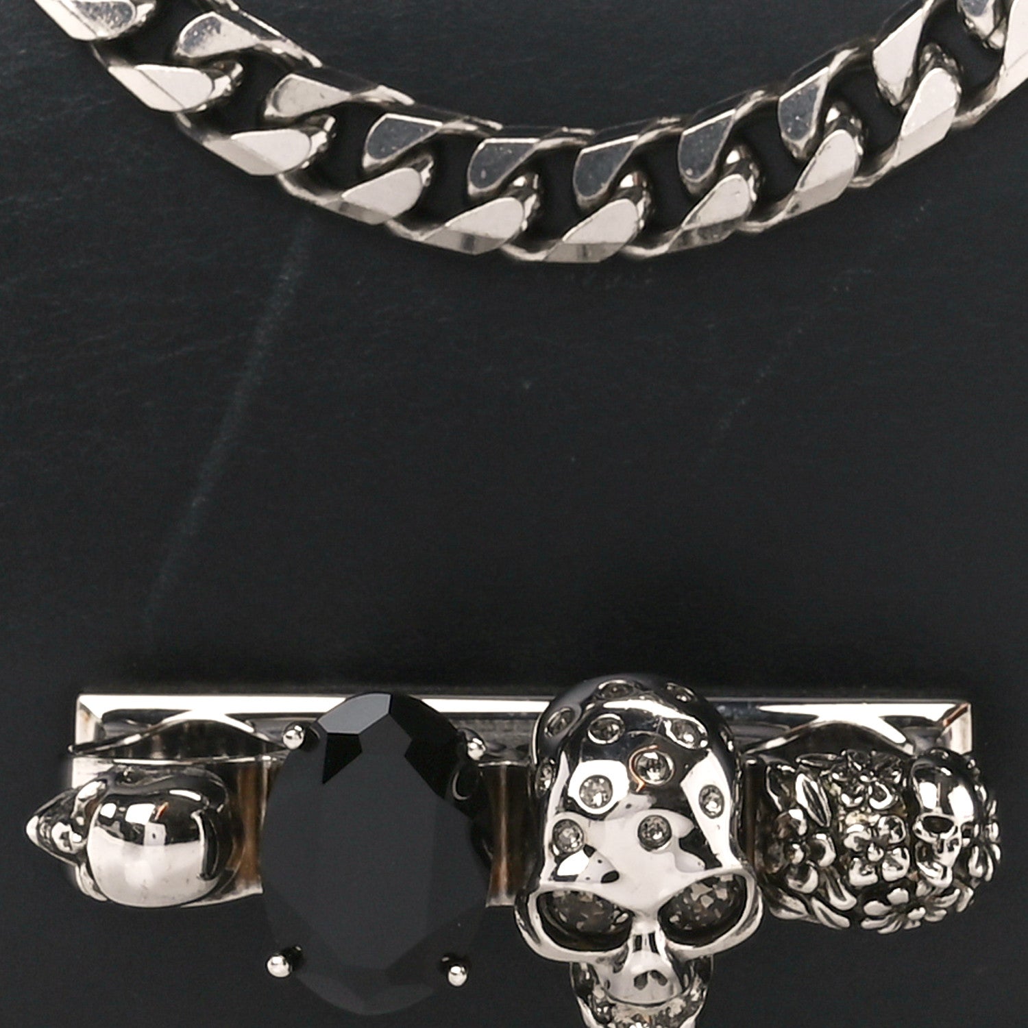 Alexander McQueen Calfskin Knuckle Shoulder Bag Black 10 of 14